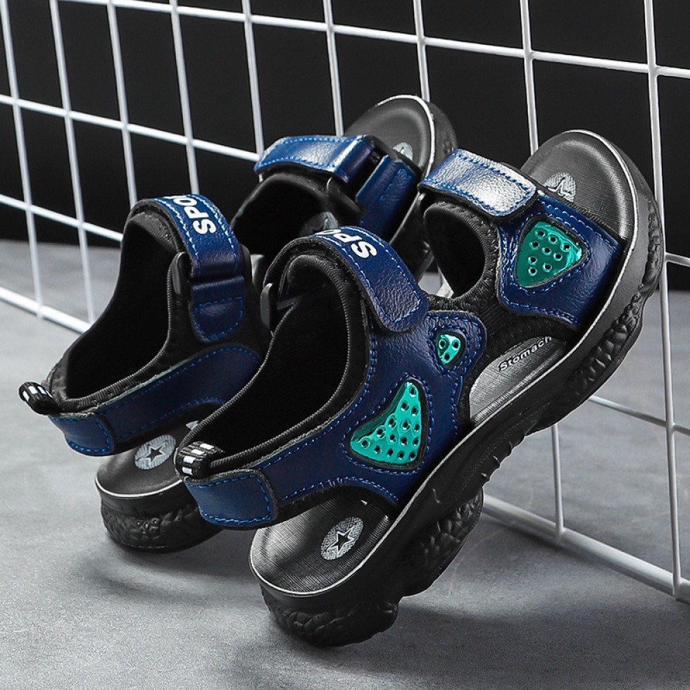 Summer New Leather Children's Sandals Big Size Boys Beach Shoes